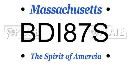 BDI87S Massachusetts License Plate