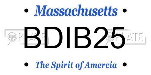 BDIB25 Massachusetts License Plate