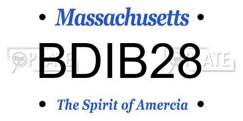 BDIB28 Massachusetts License Plate