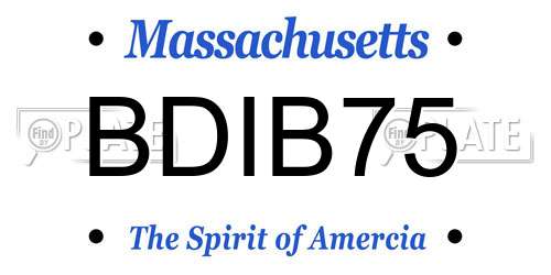 BDIB75 Massachusetts License Plate