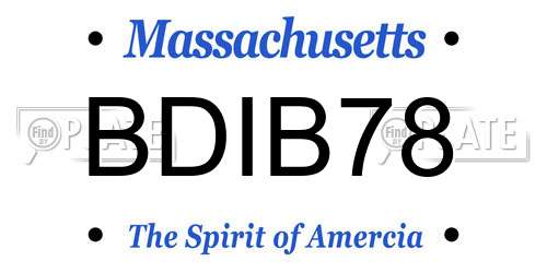 BDIB78 Massachusetts License Plate