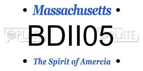 BDII05 Massachusetts License Plate