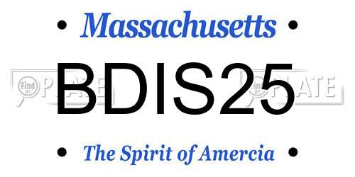 BDIS25 Massachusetts License Plate