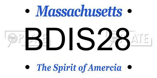 BDIS28 Massachusetts License Plate