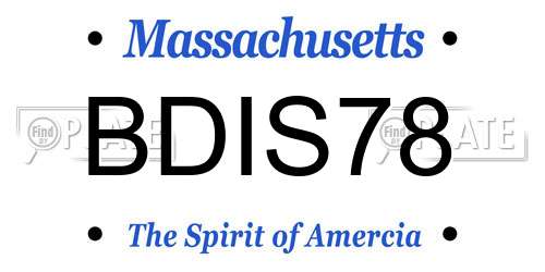 BDIS78 Massachusetts License Plate