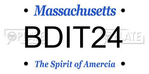 BDIT24 Massachusetts License Plate