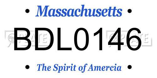 BDL0146 Massachusetts License Plate