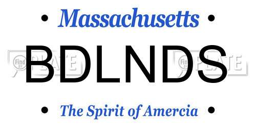 BDLNDS Massachusetts License Plate