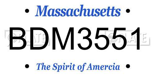 BDM3551 Massachusetts License Plate