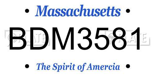 BDM3581 Massachusetts License Plate