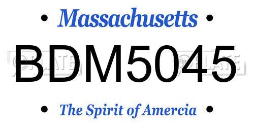 BDM5045 Massachusetts License Plate