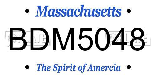 BDM5048 Massachusetts License Plate