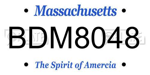 BDM8048 Massachusetts License Plate