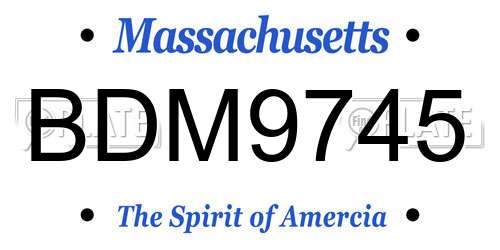BDM9745 Massachusetts License Plate