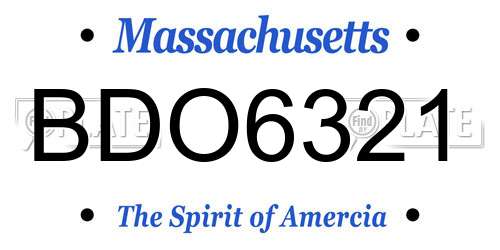 BDO6321 Massachusetts License Plate