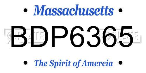 BDP6365 Massachusetts License Plate
