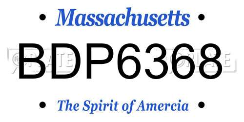 BDP6368 Massachusetts License Plate