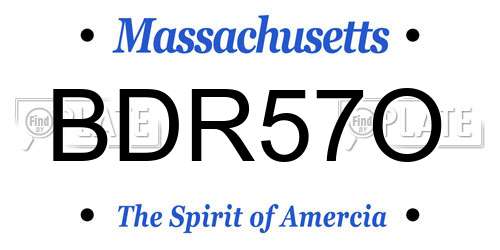 BDR57O Massachusetts License Plate