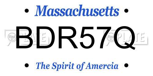 BDR57Q Massachusetts License Plate