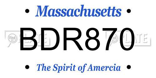 BDR870 Massachusetts License Plate