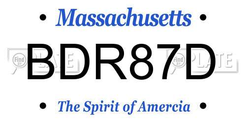 BDR87D Massachusetts License Plate