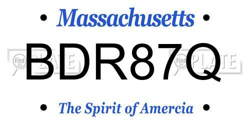 BDR87Q Massachusetts License Plate
