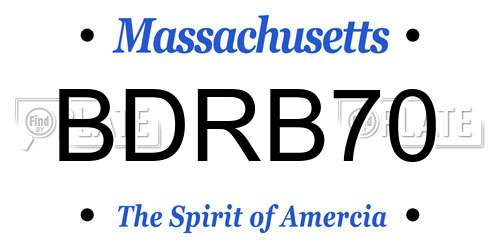 BDRB70 Massachusetts License Plate