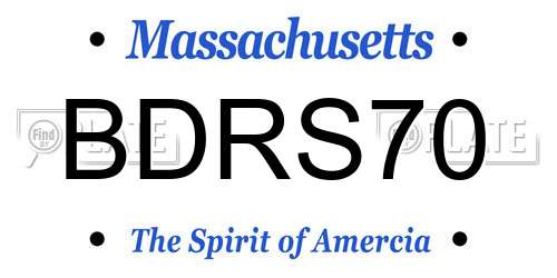 BDRS70 Massachusetts License Plate
