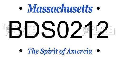 BDS0212 Massachusetts License Plate