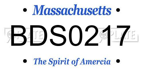 BDS0217 Massachusetts License Plate