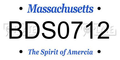 BDS0712 Massachusetts License Plate