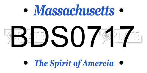 BDS0717 Massachusetts License Plate