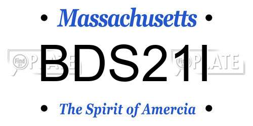 BDS21I Massachusetts License Plate