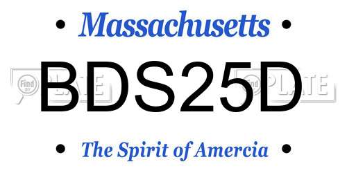 BDS25D Massachusetts License Plate