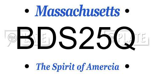 BDS25Q Massachusetts License Plate