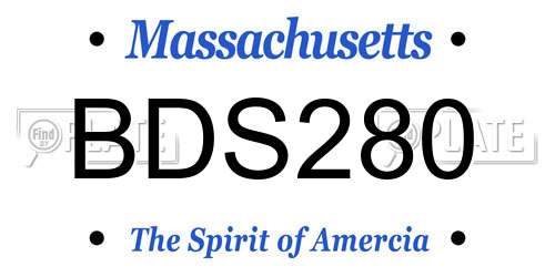 BDS280 Massachusetts License Plate