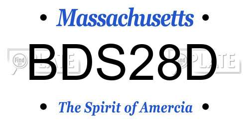 BDS28D Massachusetts License Plate