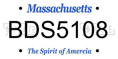 BDS5108 Massachusetts License Plate