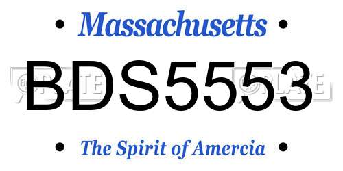BDS5553 Massachusetts License Plate