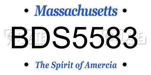 BDS5583 Massachusetts License Plate