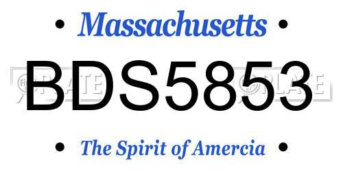 BDS5853 Massachusetts License Plate