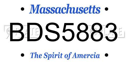 BDS5883 Massachusetts License Plate
