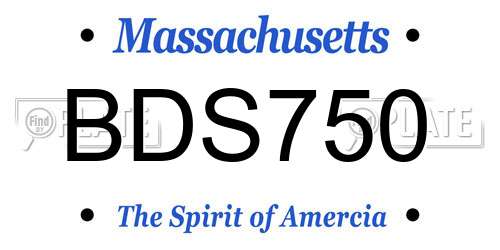 BDS750 Massachusetts License Plate