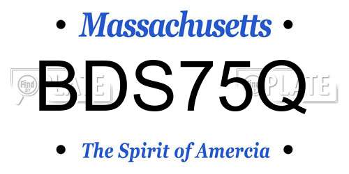 BDS75Q Massachusetts License Plate
