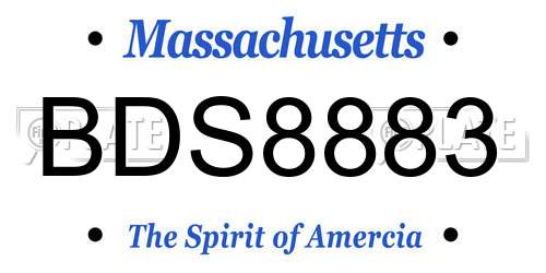 BDS8883 Massachusetts License Plate