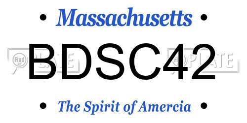 BDSC42 Massachusetts License Plate