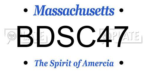 BDSC47 Massachusetts License Plate