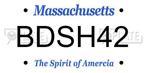 BDSH42 Massachusetts License Plate
