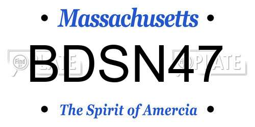 BDSN47 Massachusetts License Plate