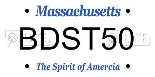 BDST50 Massachusetts License Plate
